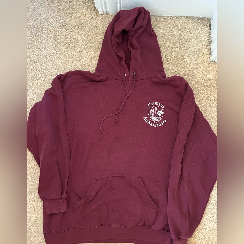 Heavyweight Maroon Crimson Ambassador Sweatshirt Size L made by Lee. Harvard?